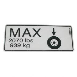 DECAL - TIRE LOAD(2070LB/939KG) (JLG JLNA1706311)