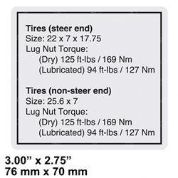 DECAL - TIRE SPECS (Genie GN114131GT)