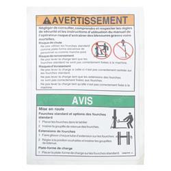 DECAL WARNING STD.FORK SAFETY (Genie GN32687FR)