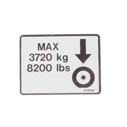DECAL - MAX TIRE LOAD (JLG JLNA1706126)