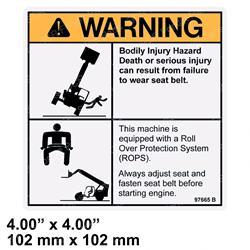 DECAL WARN WEAR SEAT BELT (Genie GN97665)