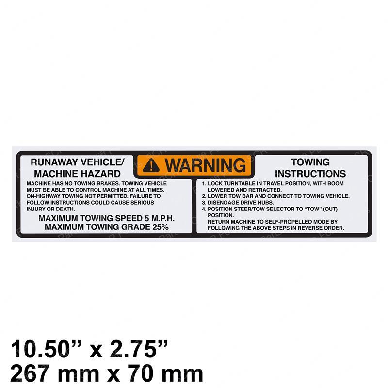DECAL TOWING INSTRUCTION JL1705090 jl1705090 product image