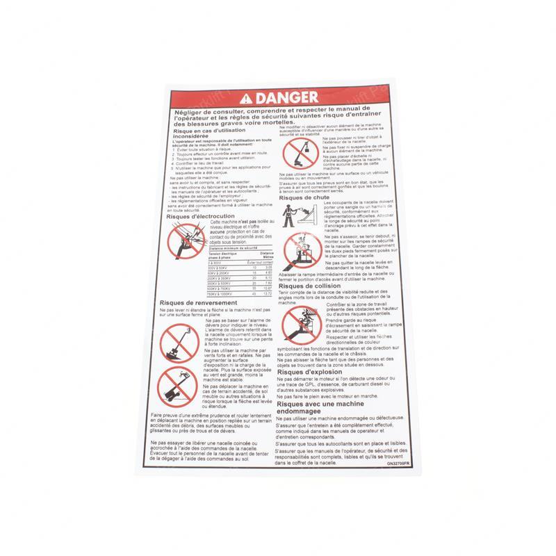 DECAL DANGER GEN SAFETY RULES GN97890FRGT gn97890frgt product image