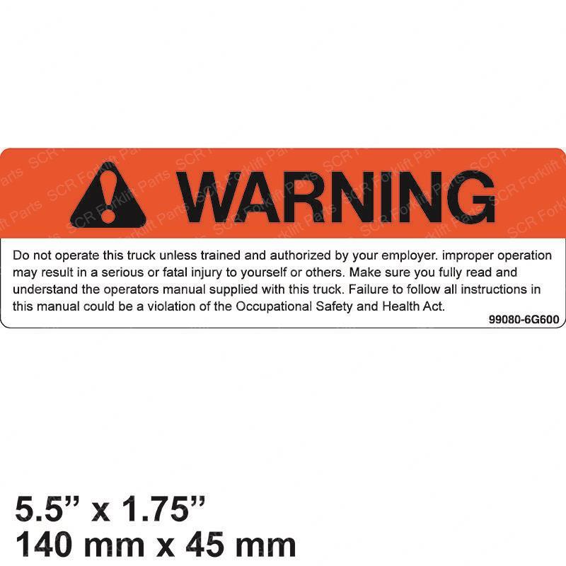 DECAL - WARNING DRIVE OPERATOR NI99080-6G600 ni99080-6g600 product image