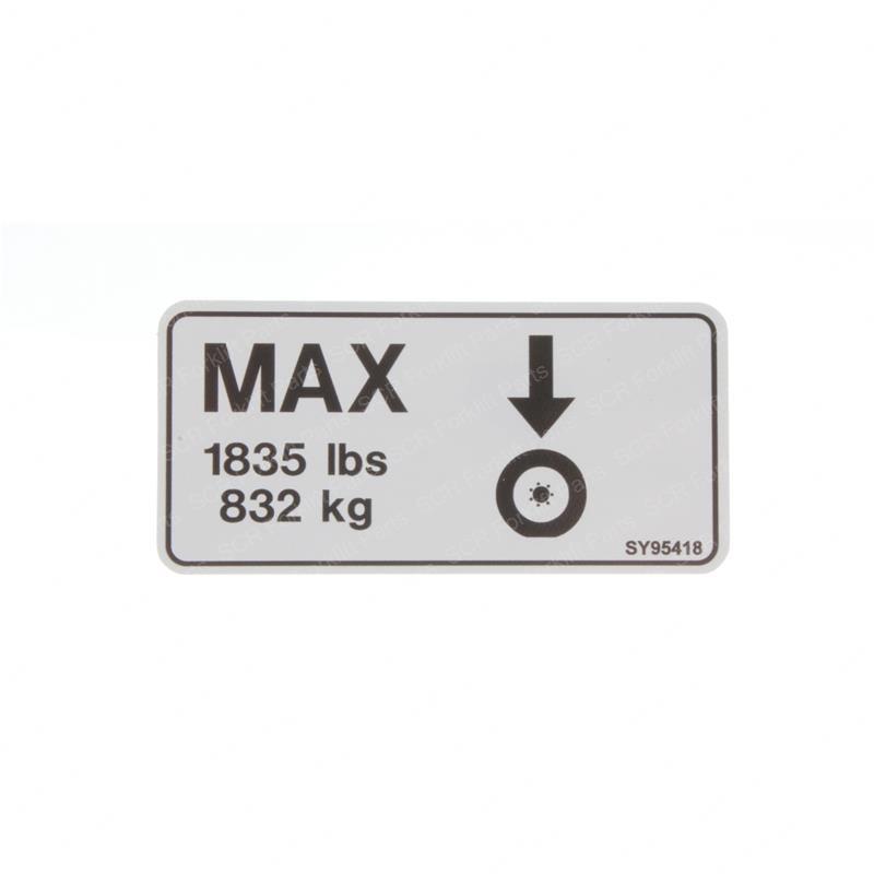 DECAL - TIRE LOAD(1835LB/832KG) JLNA1706310 jlna1706310 product image