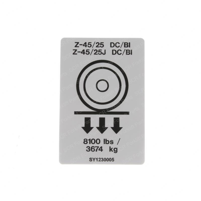DECAL - WHEEL LOAD Z4525DC GN114025GT gn114025gt product image