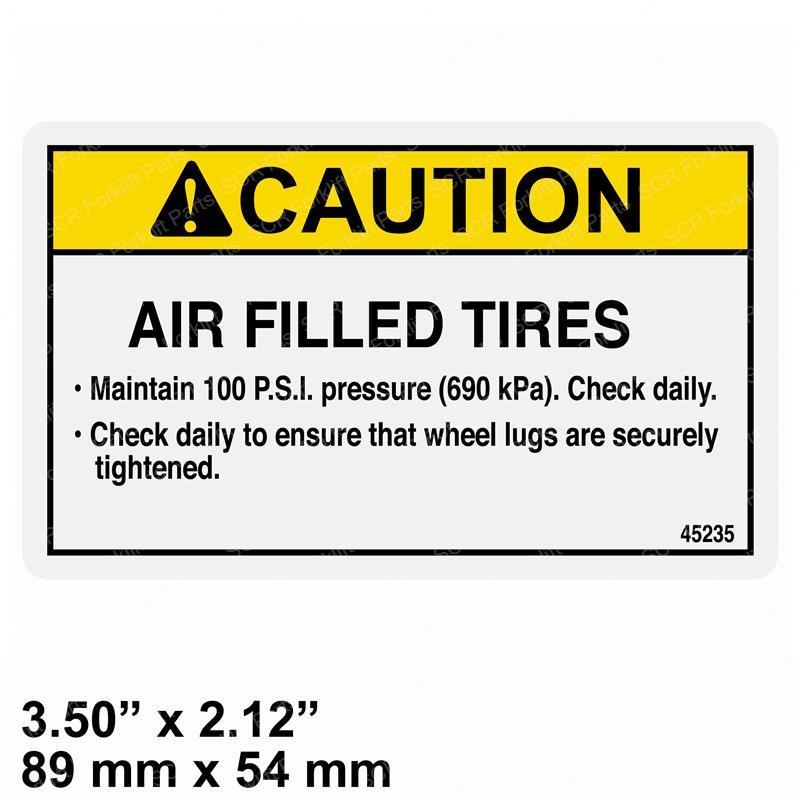 DECAL - AIR FILLED TIRE GN45235 gn45235 product image