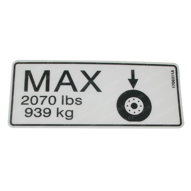 DECAL - TIRE LOAD(2070LB/939KG) JLNA1706311 jlna1706311 product image