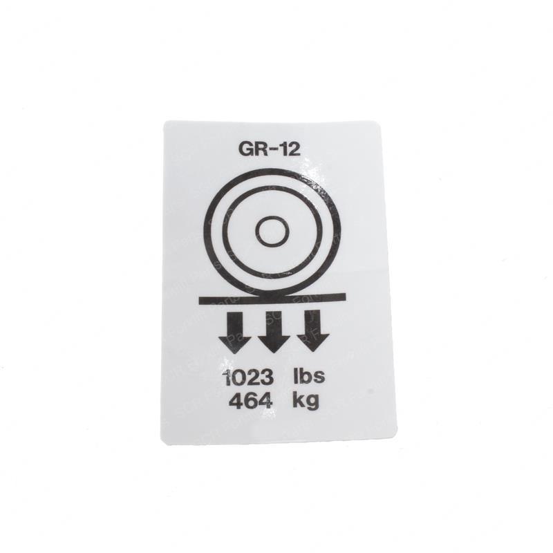 DECAL - WHEEL LOAD GR12 GN97882 gn97882 product image