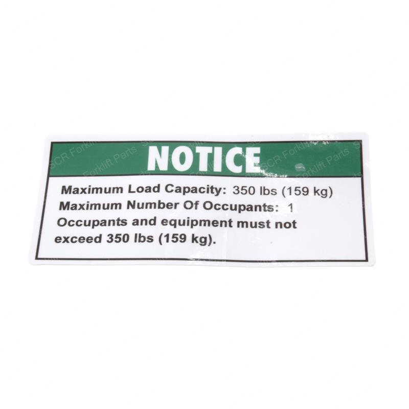 DECAL NOTICE LOAD CAP 350 GN37144 gn37144 product image
