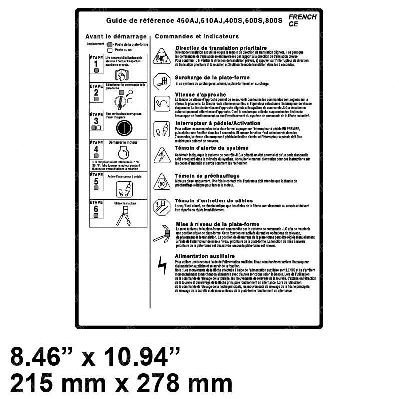 DECAL - QUICK START GUIDE JL1001200128 jl1001200128 product image