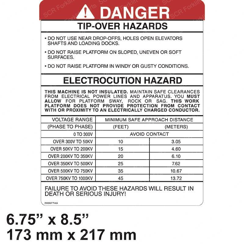 LABEL DANGER TIP OVER GNSJ200677GT gnsj200677gt product image