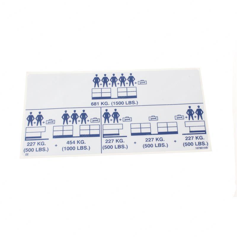 DECAL - PLATFORM 1500 LBS GNSJ107801GT gnsj107801gt product image