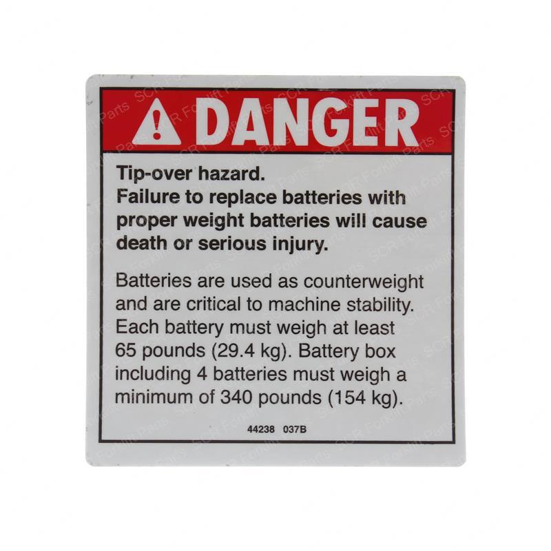 DECAL DANGER TIP-OVER BATTR SY1243393 sy1243393 product image