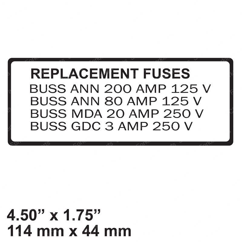 DECAL - FUSE REPLACEMENT JL1702157 jl1702157 product image