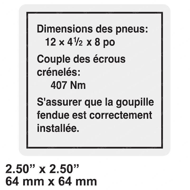 DECAL - NOTICE TIRE SPECS (FR) GN43093FR gn43093fr product image