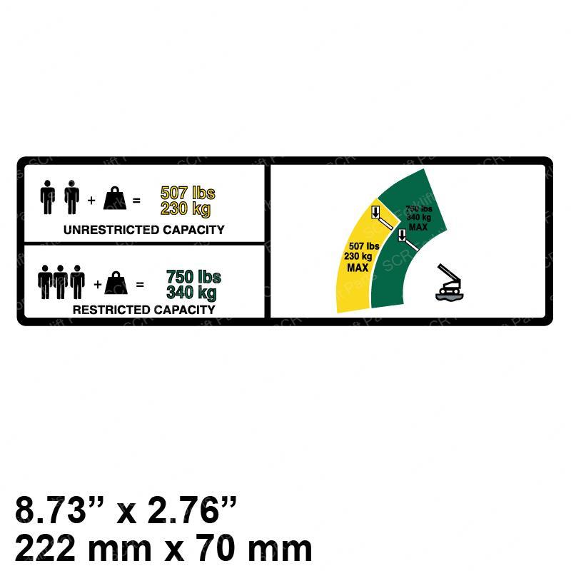 DECAL - CARRYING CAP 230-340KG JL1001257260 jl1001257260 product image