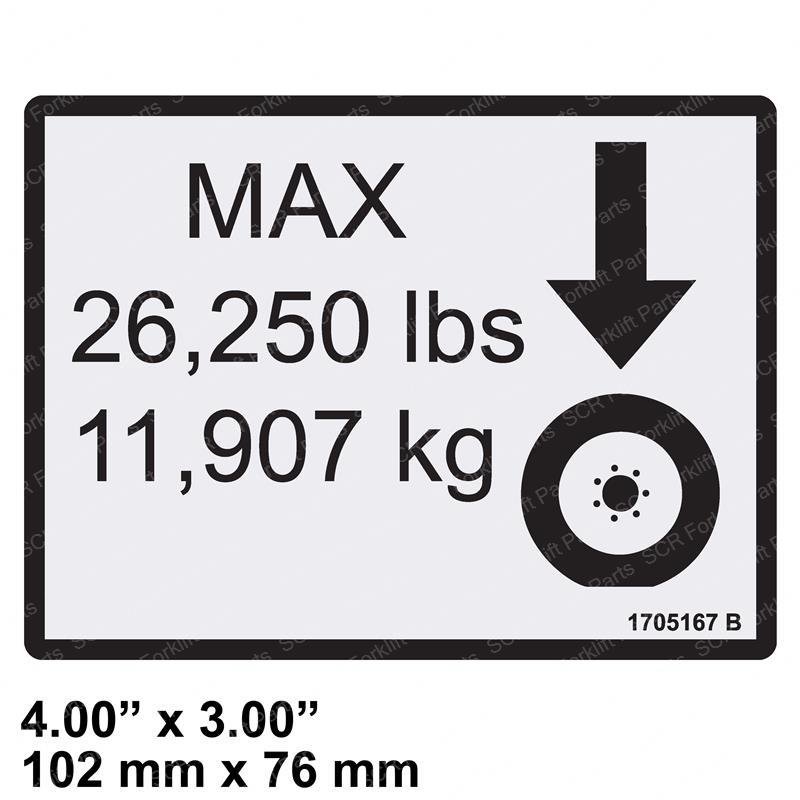 DECAL 26250 MAX TIRE LOAD JL1705167 jl1705167 product image