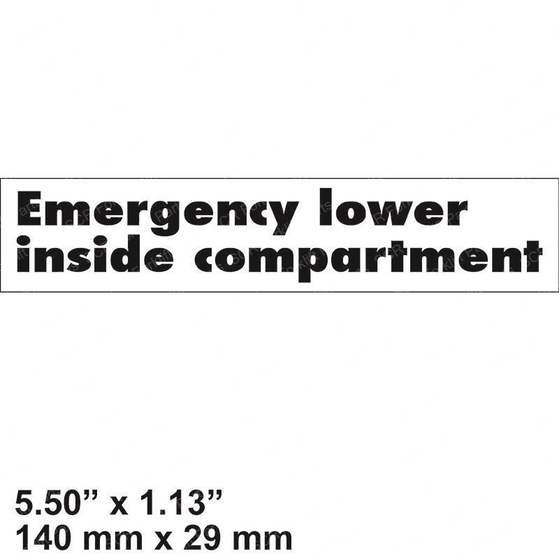 DECAL - EMERGENCY LOWER RA411-551-001 ra411-551-001 product image