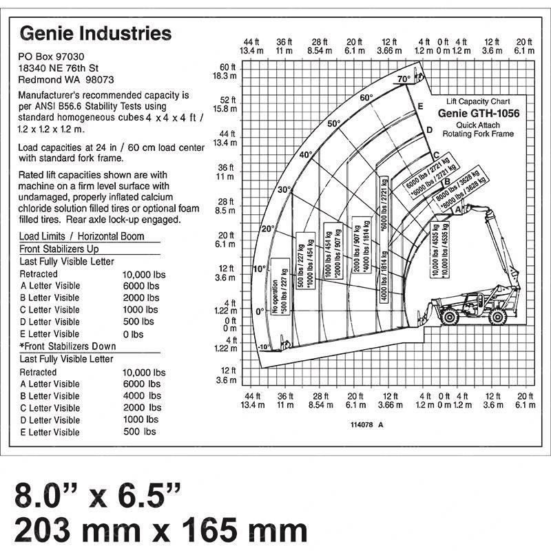 DECAL LOAD CHART GTH1056-Q ATT GN114078 gn114078 product image