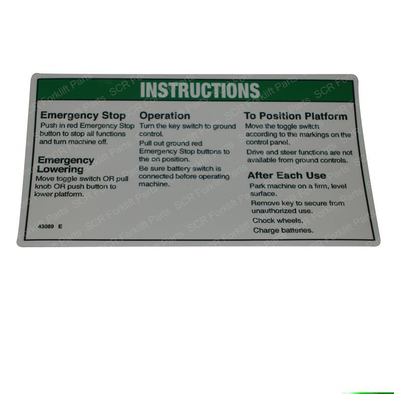 DECAL - NOTICE OPER INST GCP JL43089 jl43089 product image