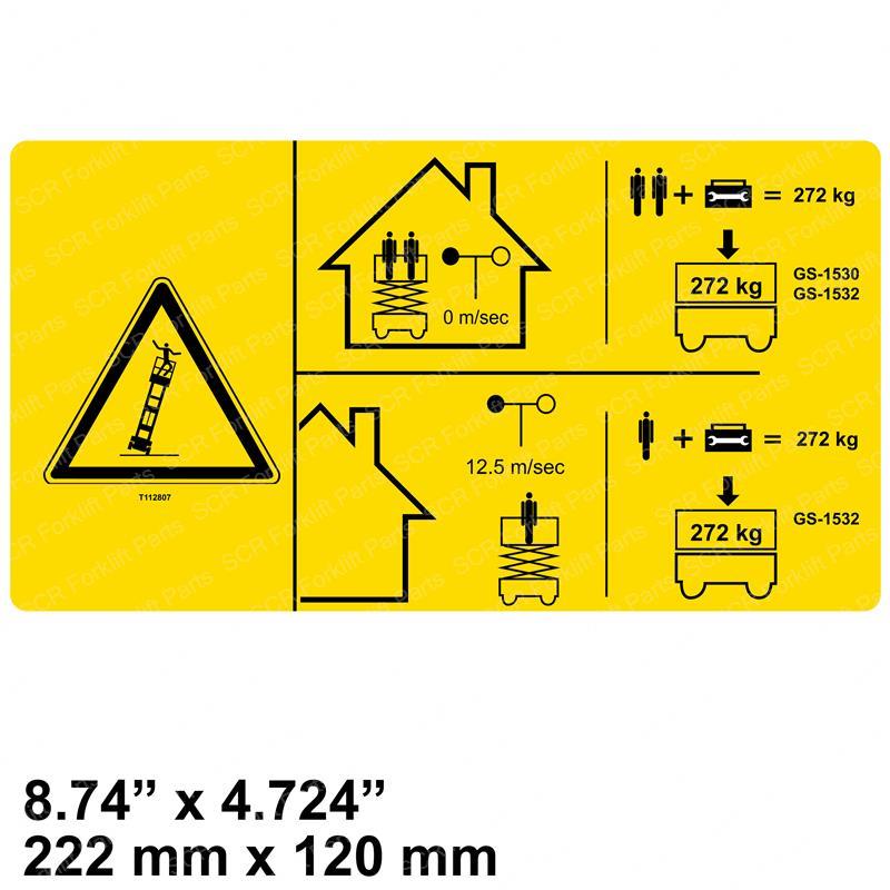 DECAL-SYM MAX CAP 272 KG-CE GNT112807GT gnt112807gt product image