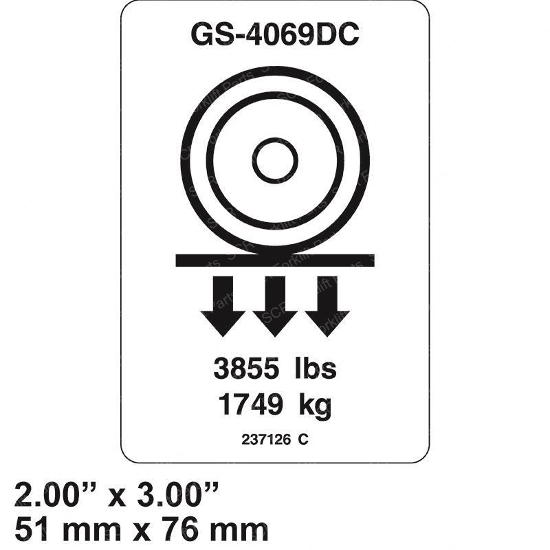 DECAL - WHEEL LOAD GS4069DC GN237126 gn237126 product image