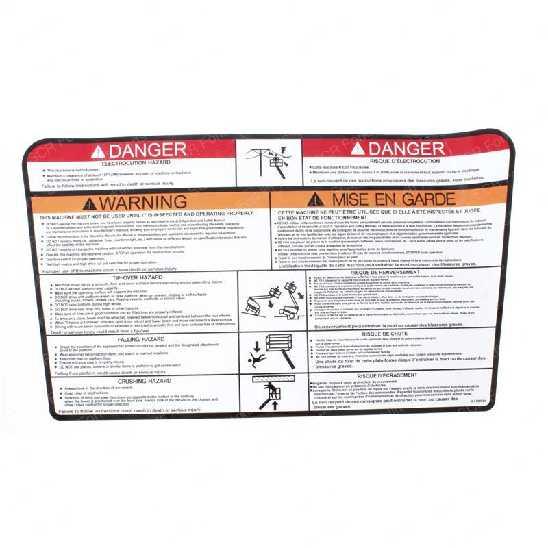 DECAL - WARNING PLT (CAN) JL1703924 jl1703924 product image