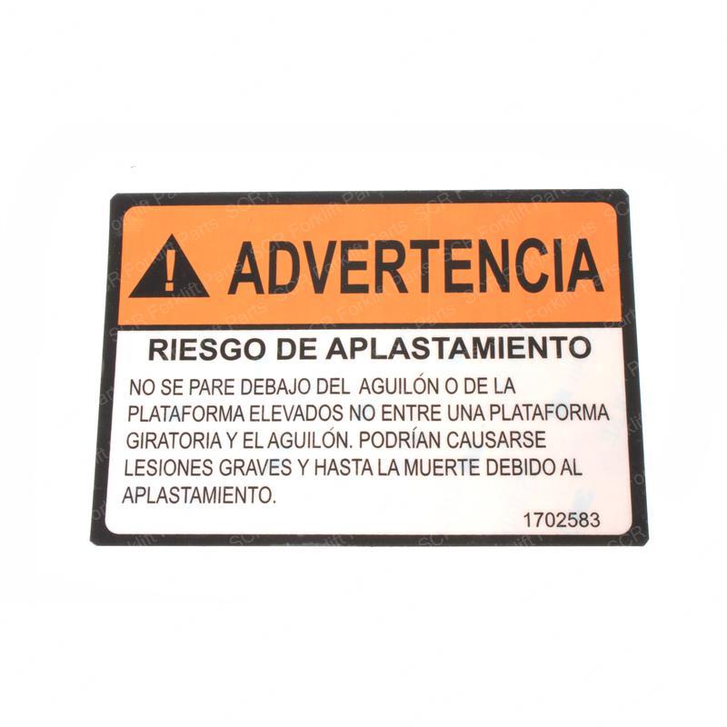 DECAL CRUSH HAZARD(SPA LAT AM JL1702583 jl1702583 product image