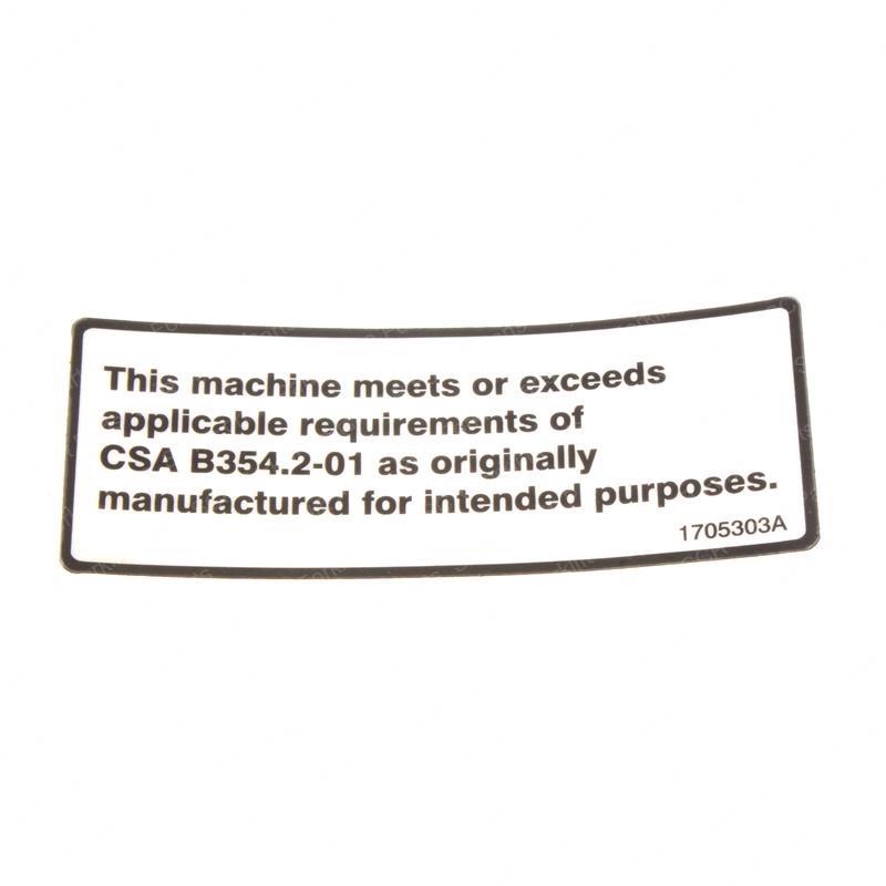 CSA DECAL JL1705303 jl1705303 product image
