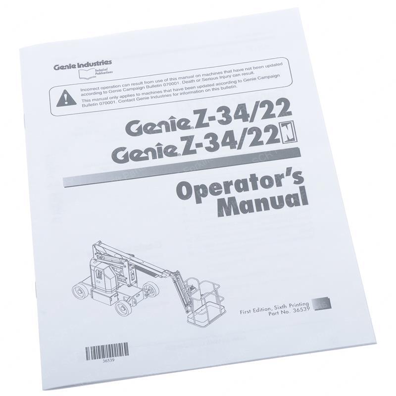 MANUAL OPERATORS Z3422N GN36539GT gn36539gt product image
