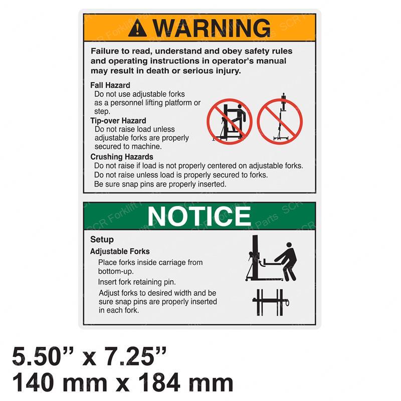 DECAL - WARNING FORK SAFETY GN33493 gn33493 product image