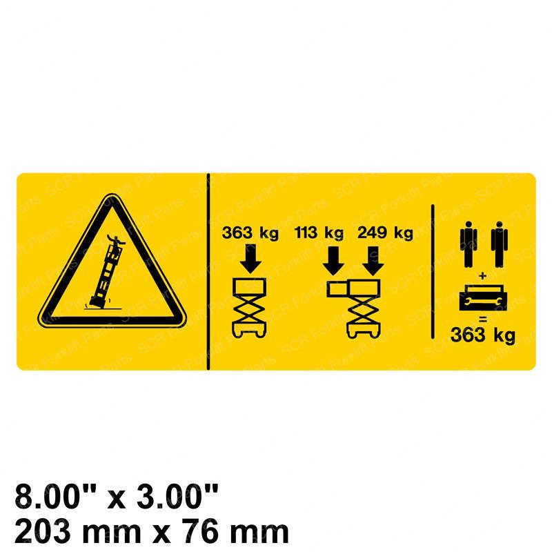 DECAL - CAUT.  MAX CAP. 363KG SY1230720 sy1230720 product image