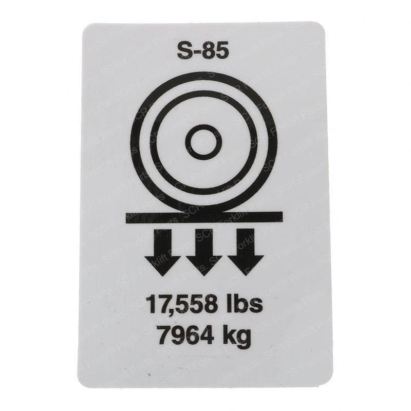 DECAL LABEL WHEEL LOAD S85 GN133309GT gn133309gt product image