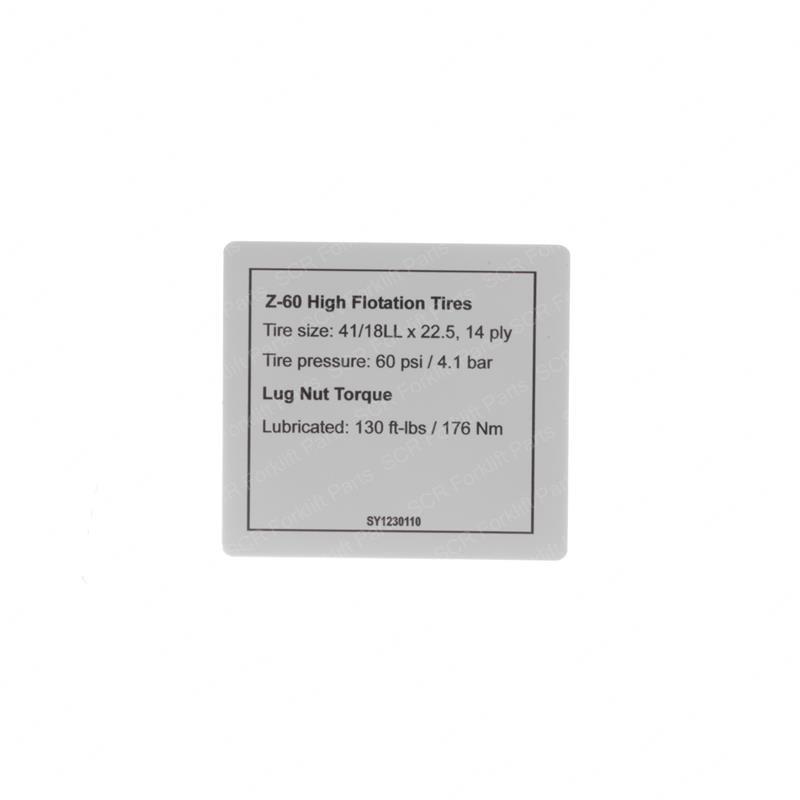 DECAL - TIRE SPECS JL82229 jl82229 product image