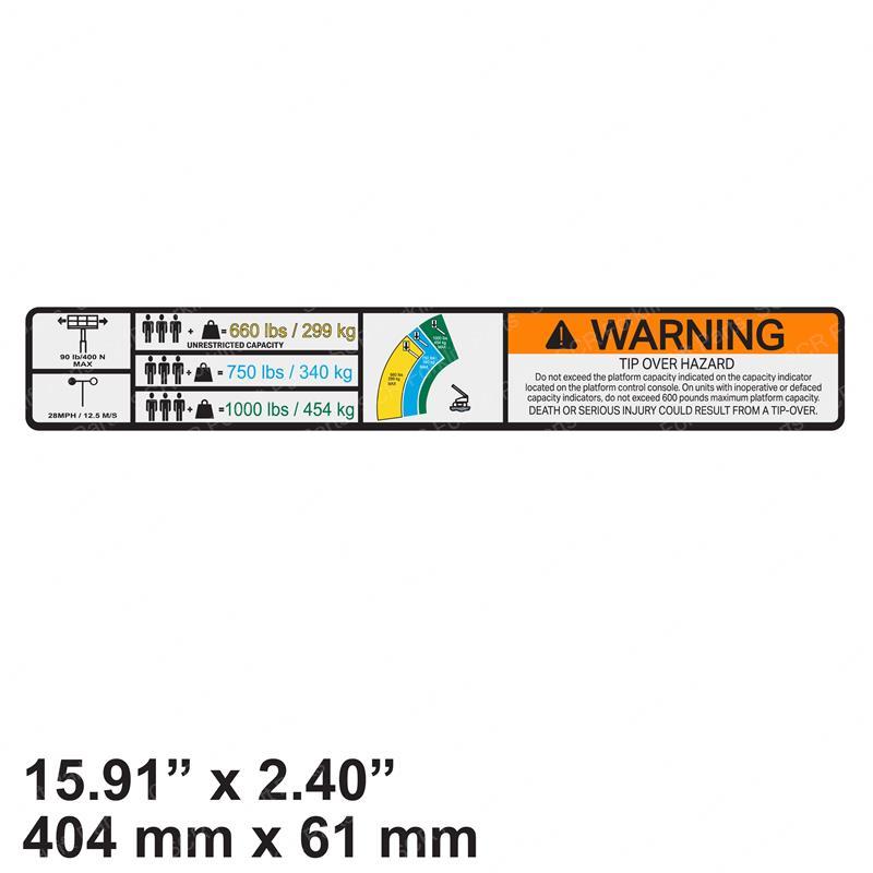 DECAL - WARNING HI-CAP. (ANSI) JL1001234425 jl1001234425 product image