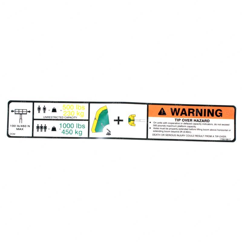 DECAL - PLF CAPACITY 1200/1350 JL1705168 jl1705168 product image