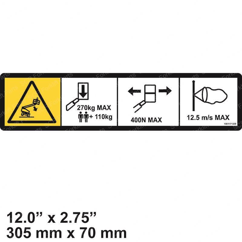 DECAL-WARNING MAX CAP. (CE) JL1001171339 jl1001171339 product image