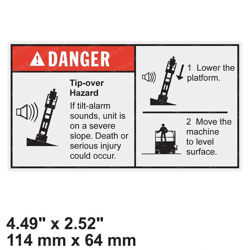 DECAL - DANGER TIP-OVER TILT JL44736 jl44736 product image