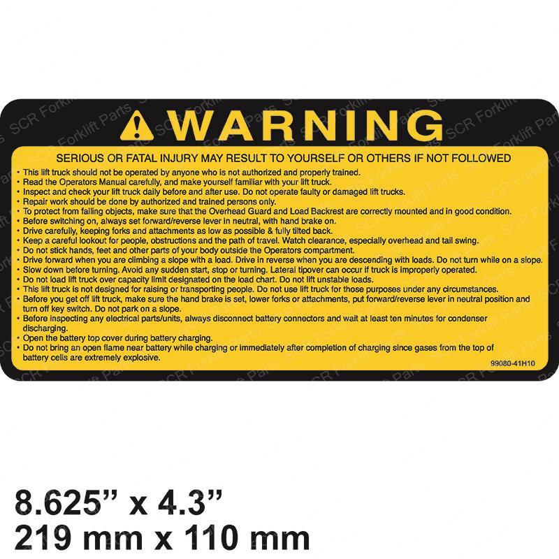 DECAL - WARNING NI99080-FG105 ni99080-fg105 product image