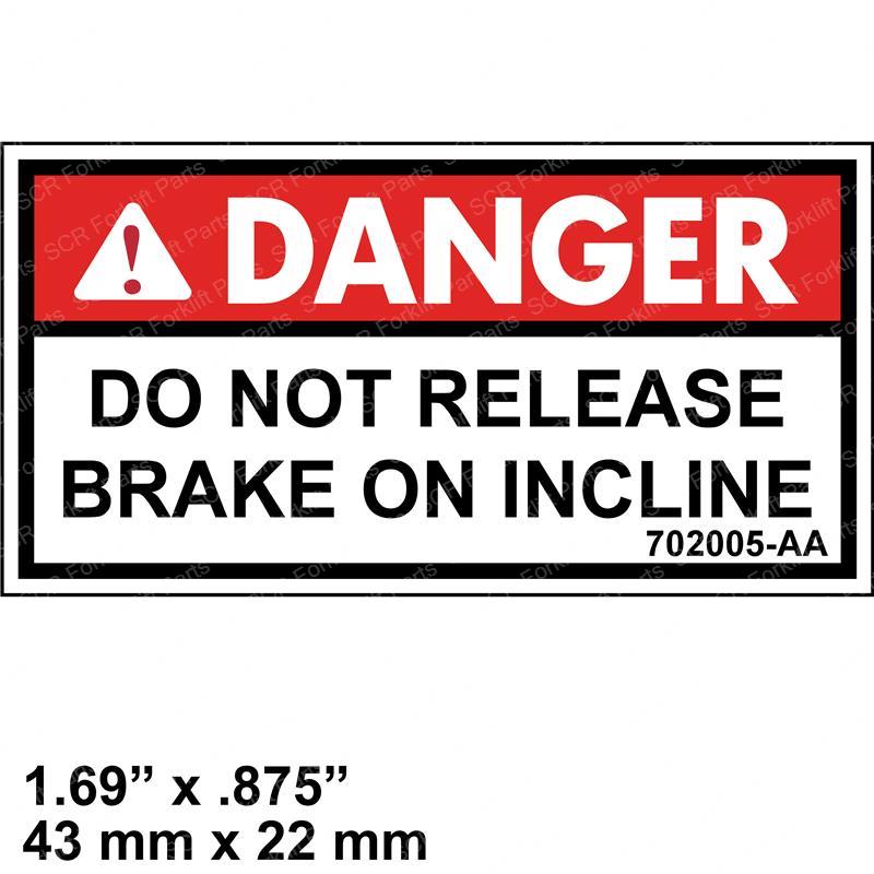 DANGER LABEL BRAKE JL702005 jl702005 product image