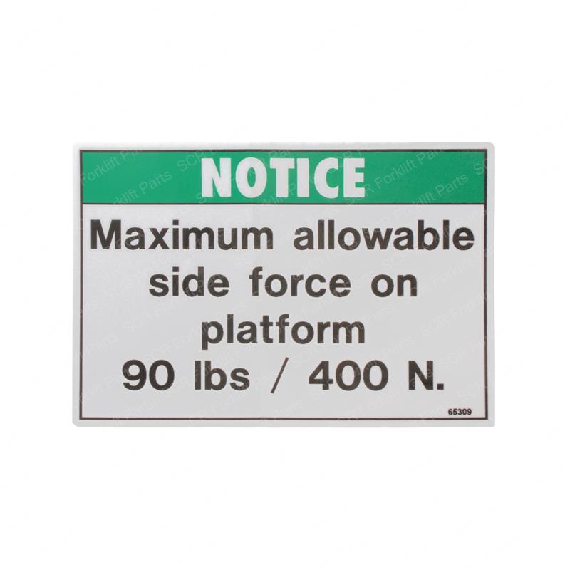 DECAL NOTICE SIDE FORCE ANSI GN65309GT gn65309gt product image