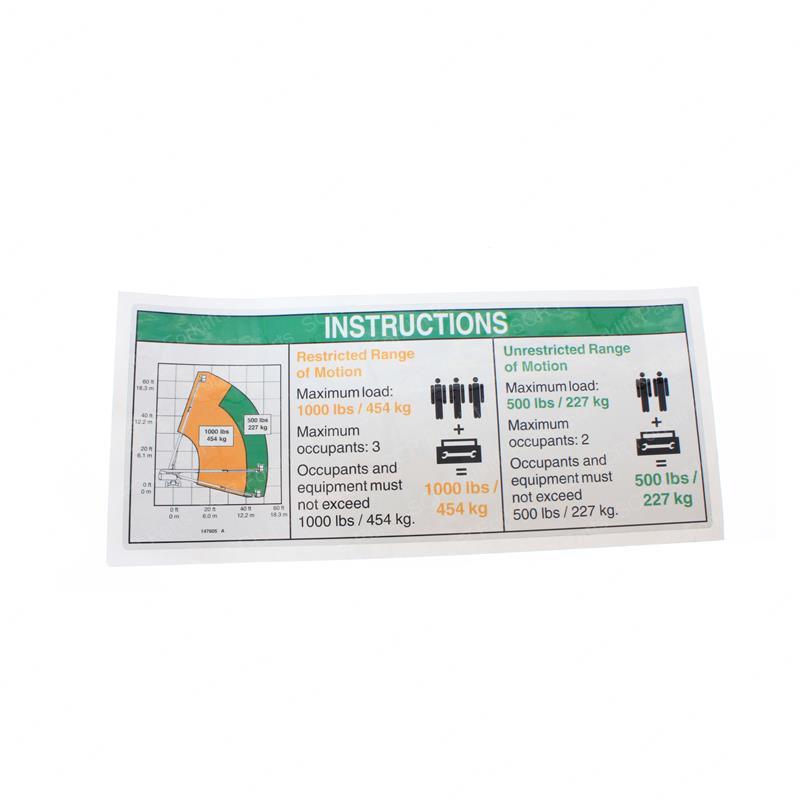 DECAL-INST PLAT CAP 60X JL147605GT jl147605gt product image