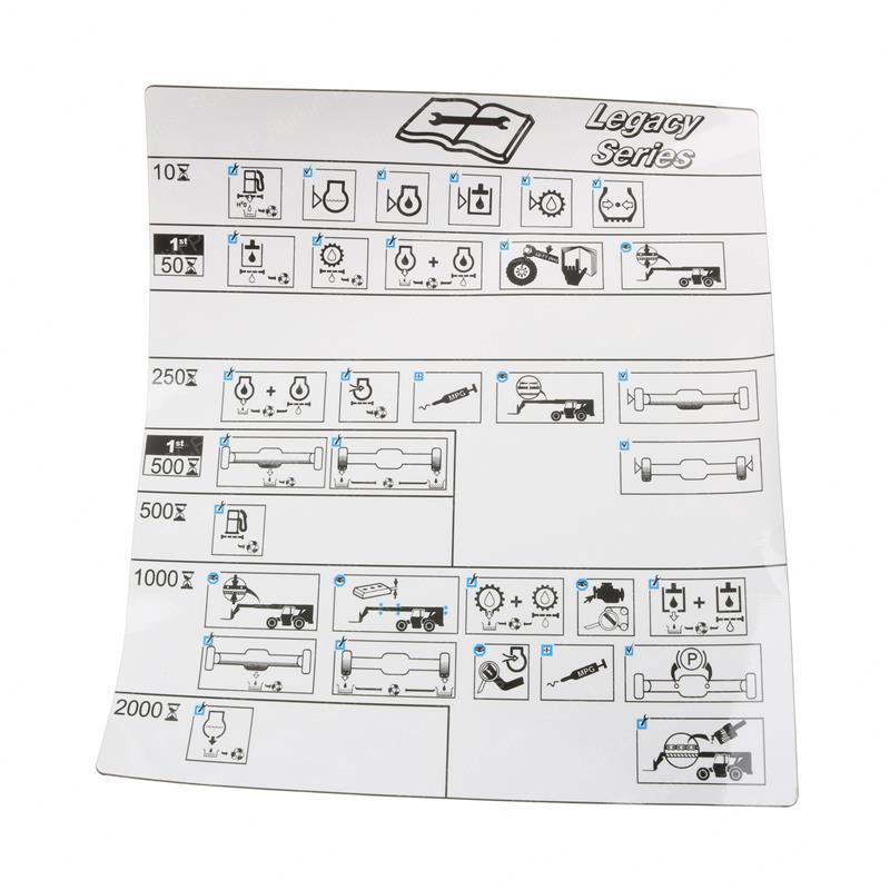 DECAL MAINTENANCE CHART SY1243858 sy1243858 product image