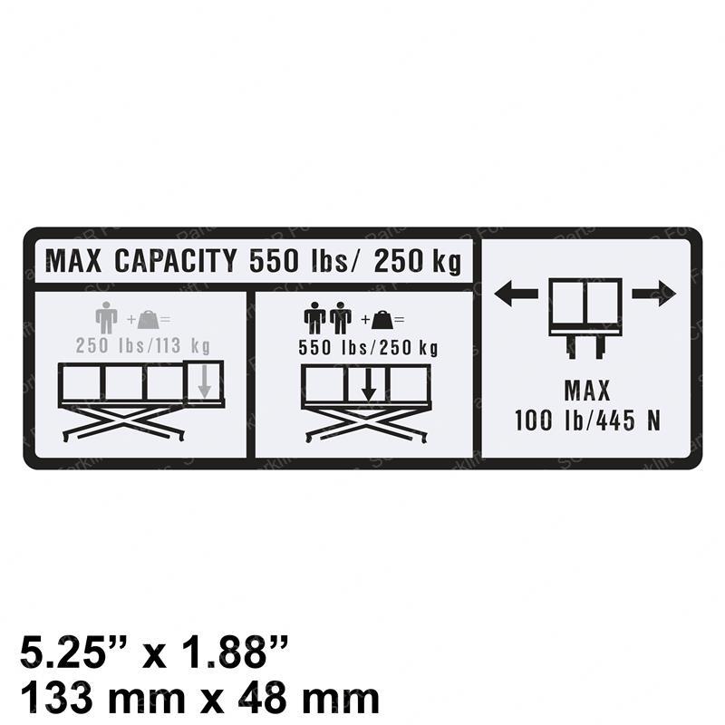 DECAL,CAPACITY (550LBS/250KG) JL1001209915 jl1001209915 product image
