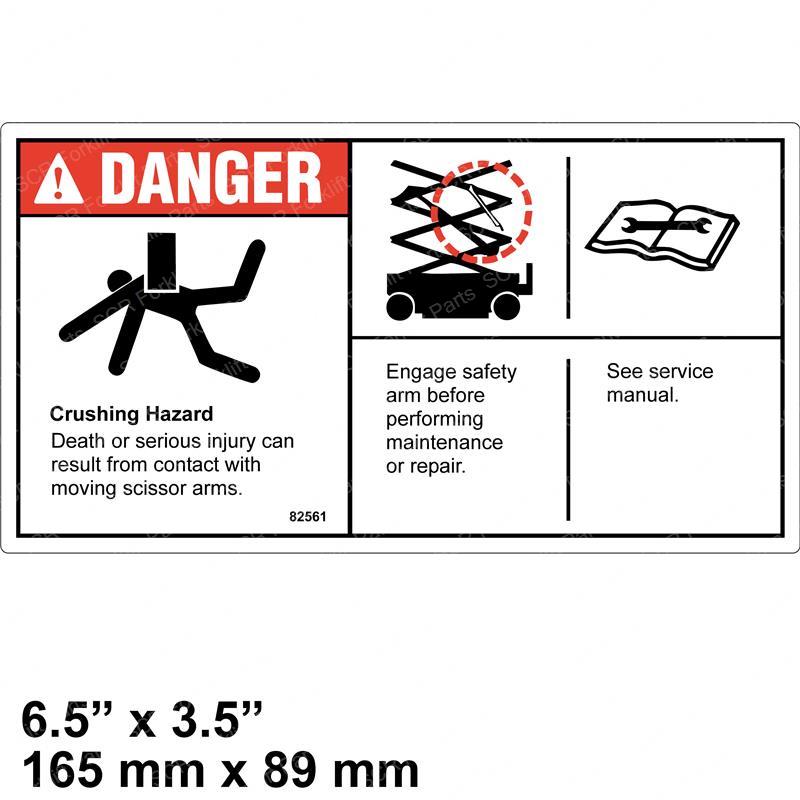 DECAL - DANGER SAFETY ARM GN82561B gn82561b product image