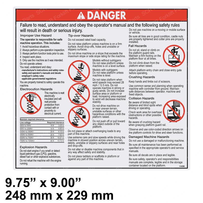 DECAL - DANGER-GEN SAFETY GN114386 gn114386 product image