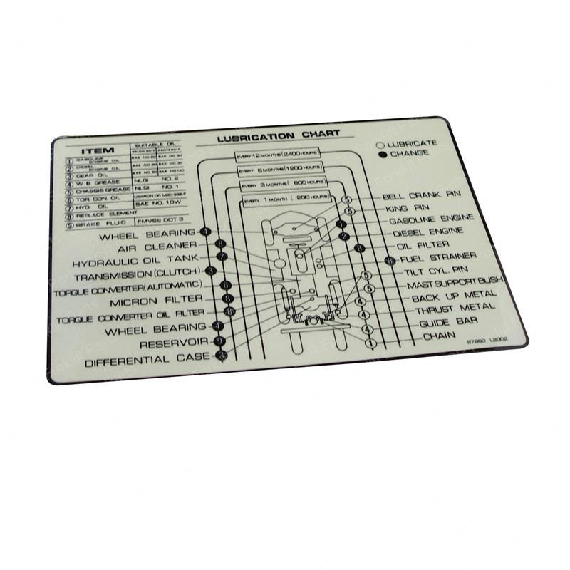 PLATE LUB NI97860-L2001 ni97860-l2001 product image