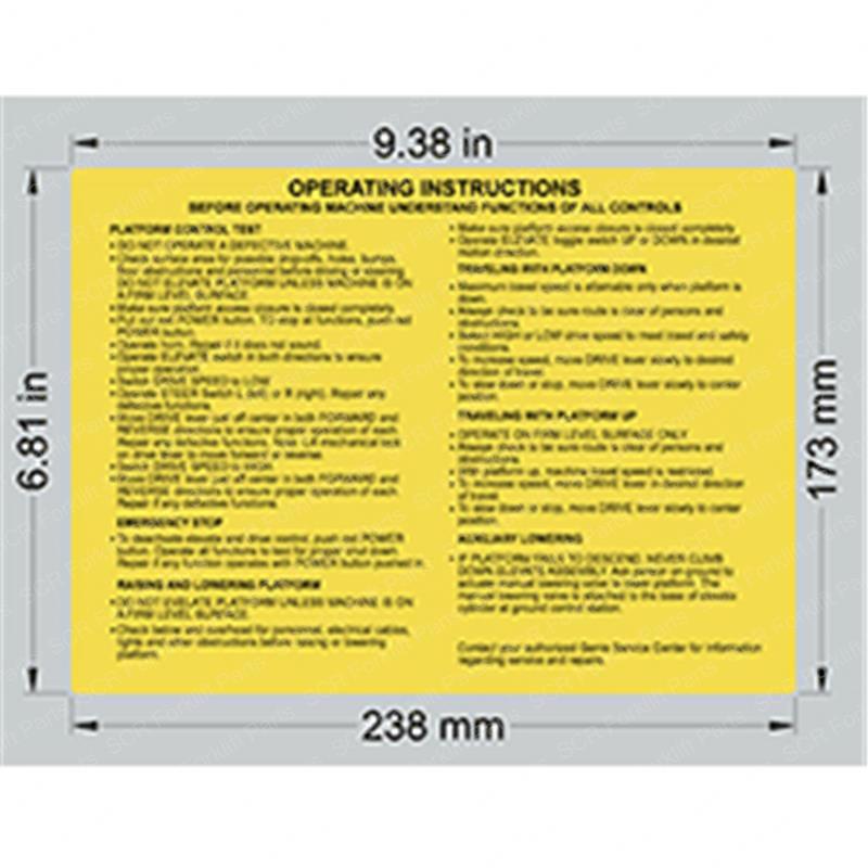 DECAL OPERATING INSTRUCTIONS GN18683 gn18683 product image