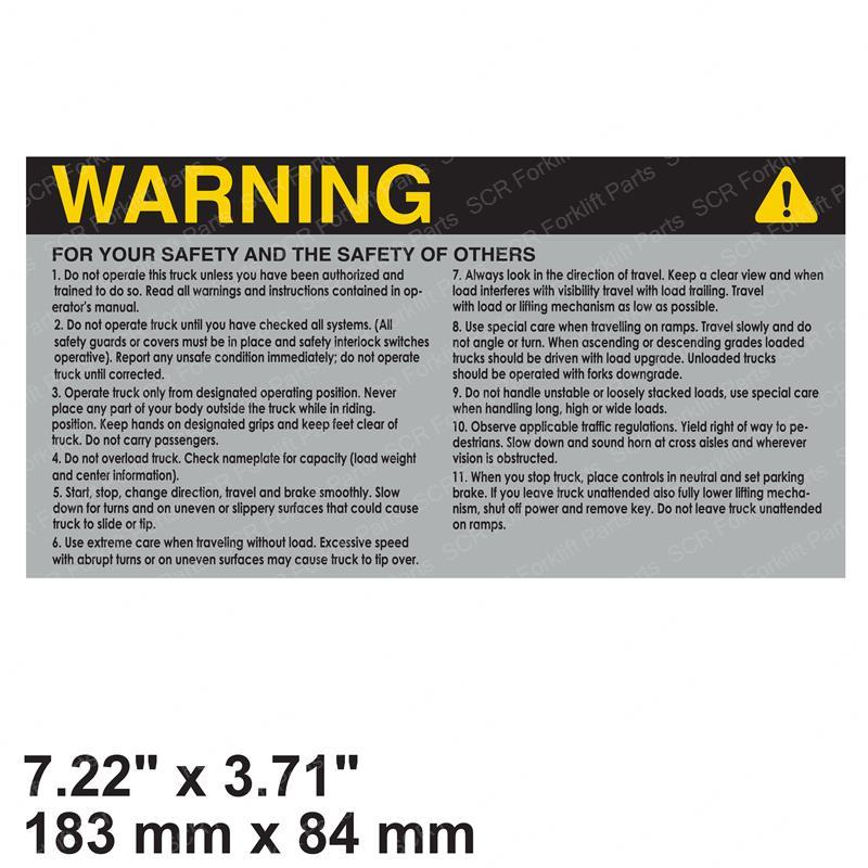 DECAL - WARNING RA411-744 ra411-744 product image